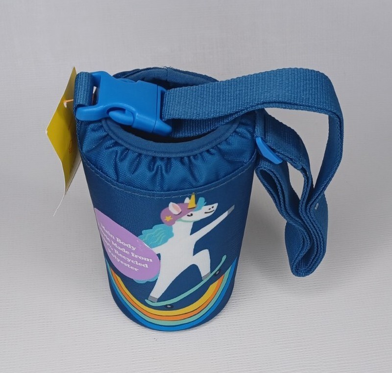 Sun Squad Insulated Bottle Holder Skateboarding Unicorn Fabric Strap gallery