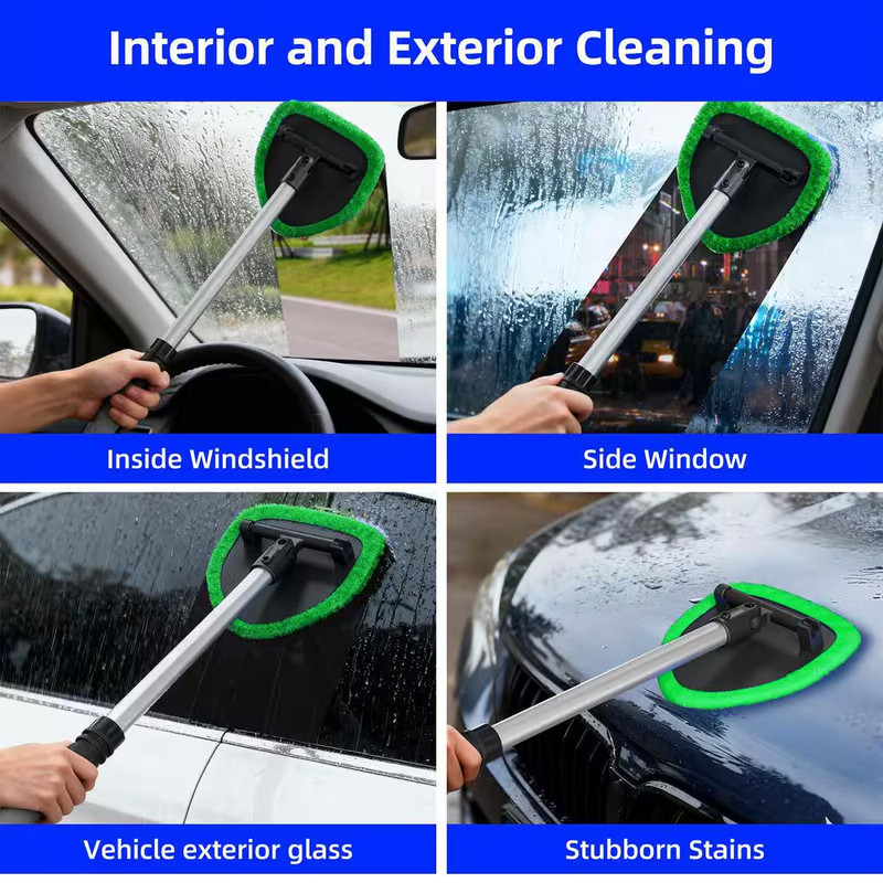Extendable Aluminum Car Windshield Cleaner with 4 Washable Microfiber Pads and 1 gallery