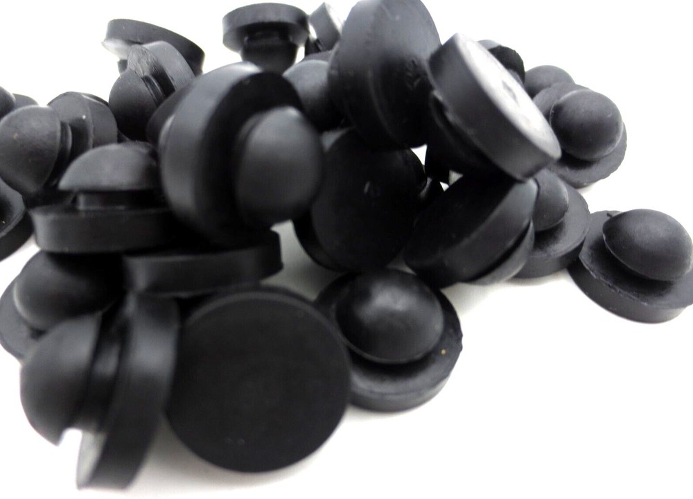 1/4" Grommet Bumper Rubber Stem Pad Push In 1/4" Hole 1/8" Panel, 9/16" OD Pad