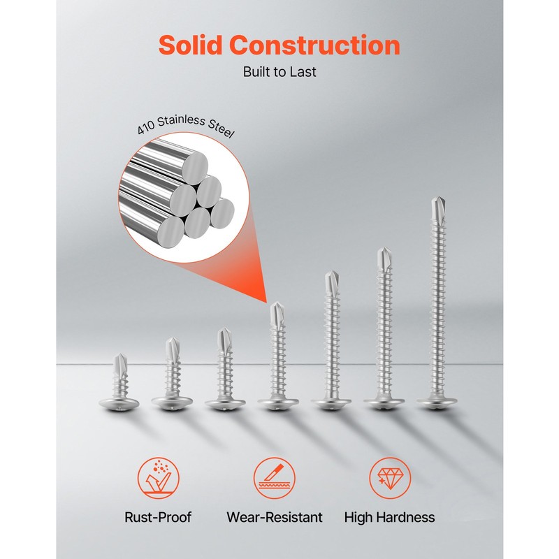 Self Tapping/Drilling Screws 3/4 Inch Stainless Steel Phillips Wafer Head 350pcs gallery