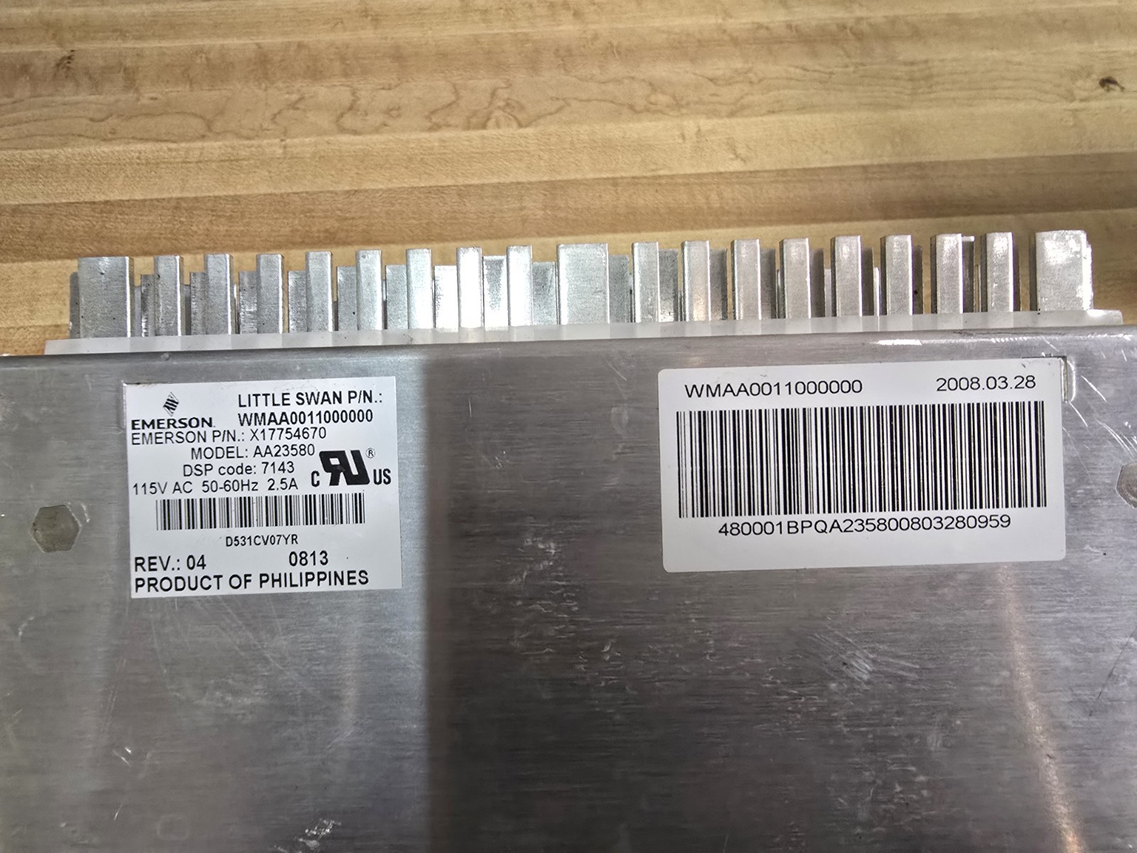 GE AA23580 Washer Control Board Emerson P/N X17754670 DSP Code 7143 115v (USED) gallery