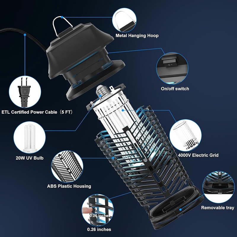 Mosquito Fly Bug Insect Zapper Killer Indoor Outdoor Electronic Light Trap Lamp gallery