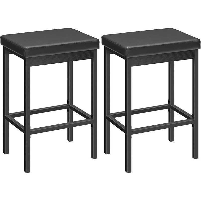 High-Density Sponge Bar Stool Soft Seat Metal Frame Easy Clean Modern Design New gallery