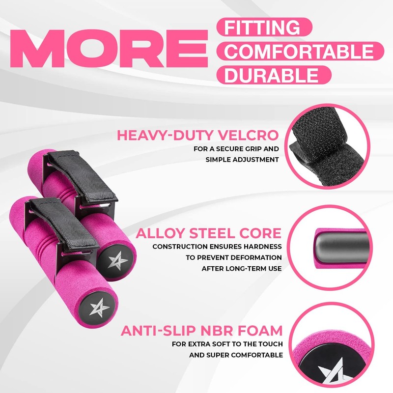 Yes4All 2lbs Adjustable Dumbbell Hand Weights Set of 2 for Women Walking gallery