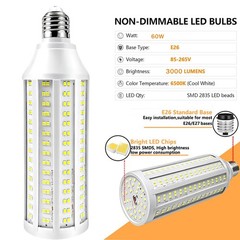 1-5PC 600W Equivalent LED Corn Light Bulb 3000 Lumen 60W 6000K Daylight E26/E27