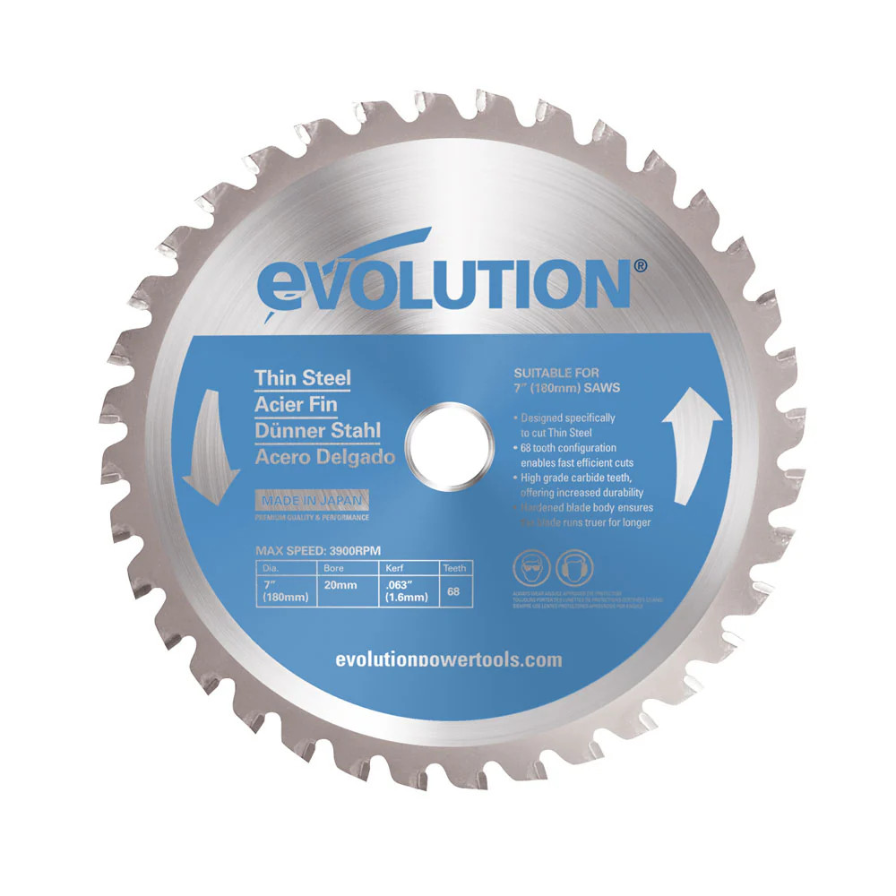 Evolution 180BLADETS Thin Steel & Ferrous Metal Saw Blade, 7 Inch x 68-Tooth gallery