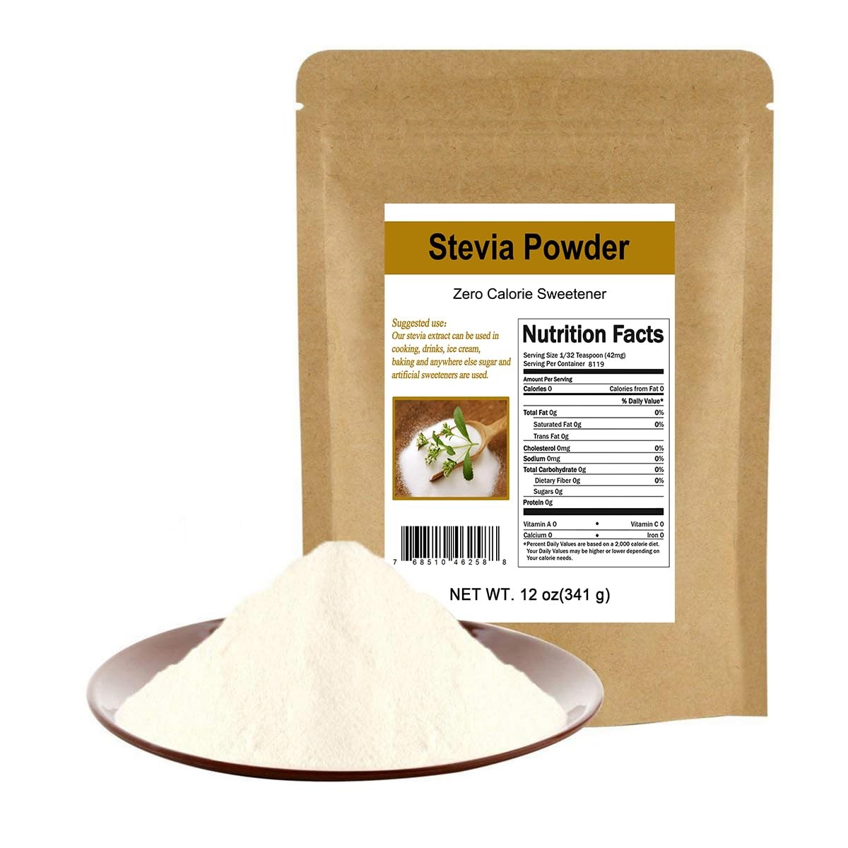 CCnature Stevia Powder Extract Natural Sweetener Zero Calorie Sugar Substitut... gallery