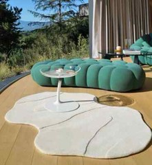 Irregular Shape High & Low Pile, Hand-Tufted Modern 100% Wool Area Rugs