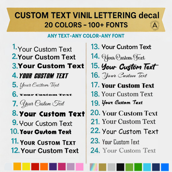 Custom Text Vinyl Lettering Sticker Decal Personalized -ANY TEXT - ANY NAME- gallery