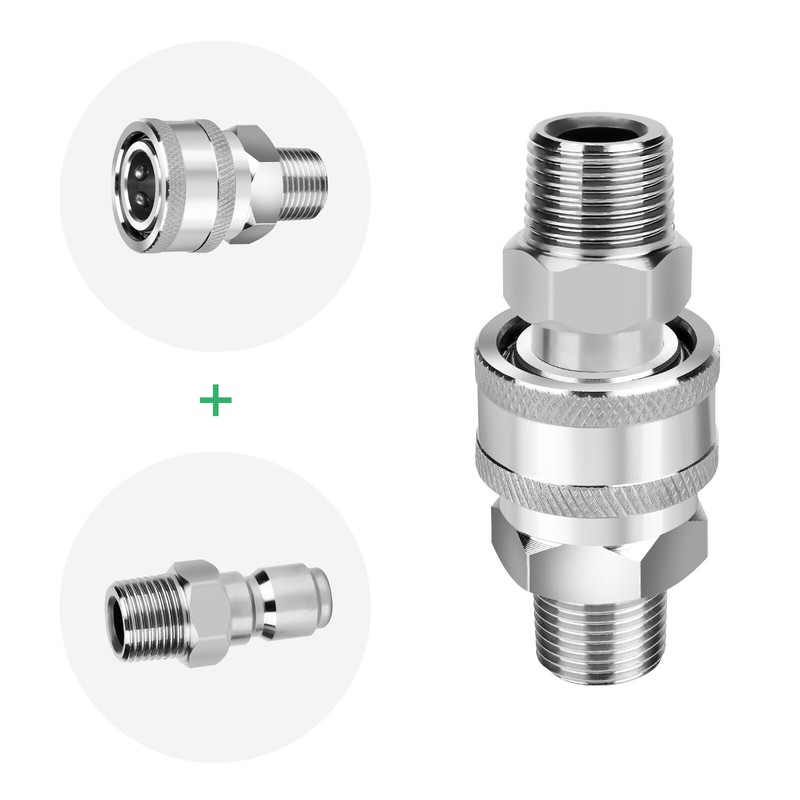 3/8inch Thread Fitting Pressure Washer Quick Connect Stainless Steel Adapter Set gallery