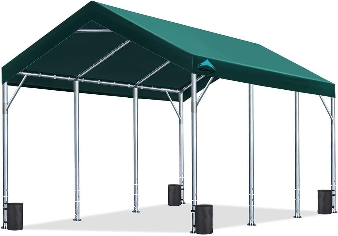ADVANCE OUTDOOR 12x20 ft Adjustable Peak Heavy Duty Carport Car Boat Shelter gallery