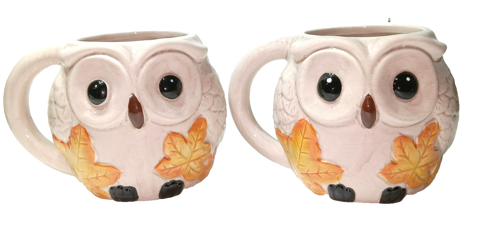 Set 2 Harry & David OWL MUG Autumn Leaves 24oz Large Microwave Dishwasher Coffee gallery