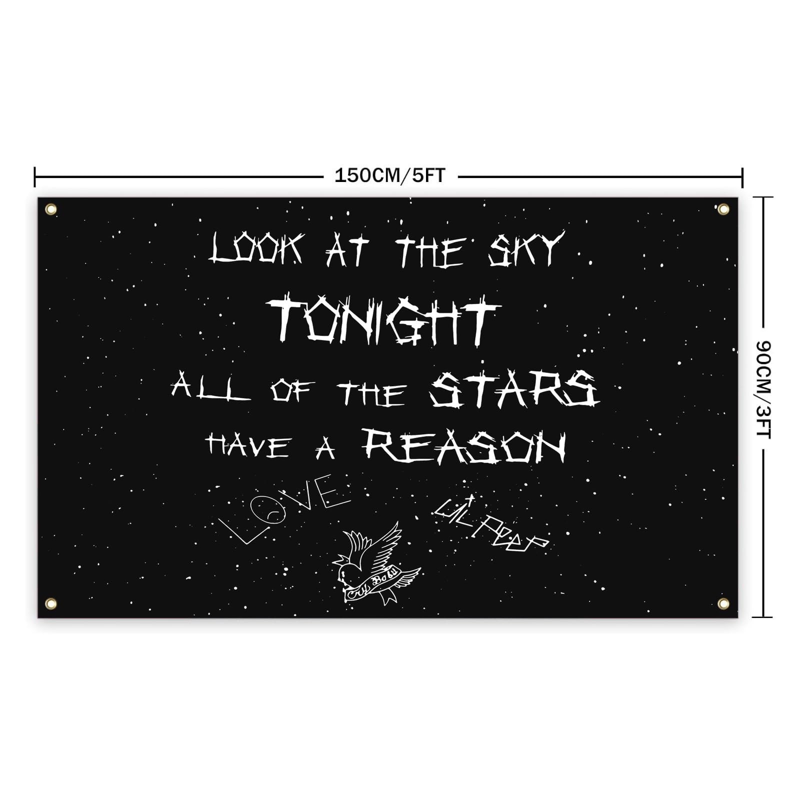 Lil Peep Tapestries Love Rapper Tapestry 3x5 ft Wall 60"L x 36"W, Black gallery