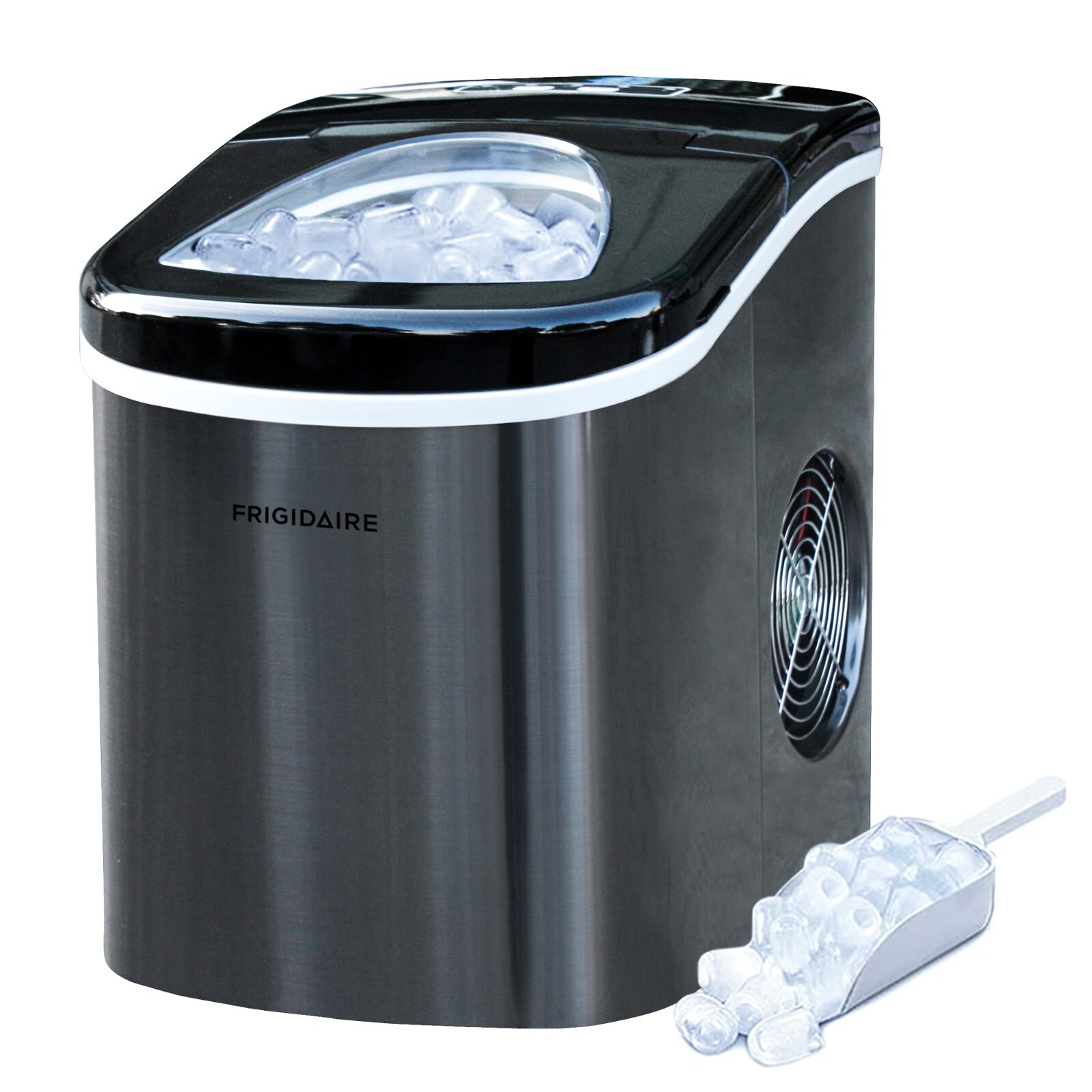 Frigidaire, 26 Lbs. Countertop Ice Maker, Bullet Shaped Ice, Black Stainless Ste gallery