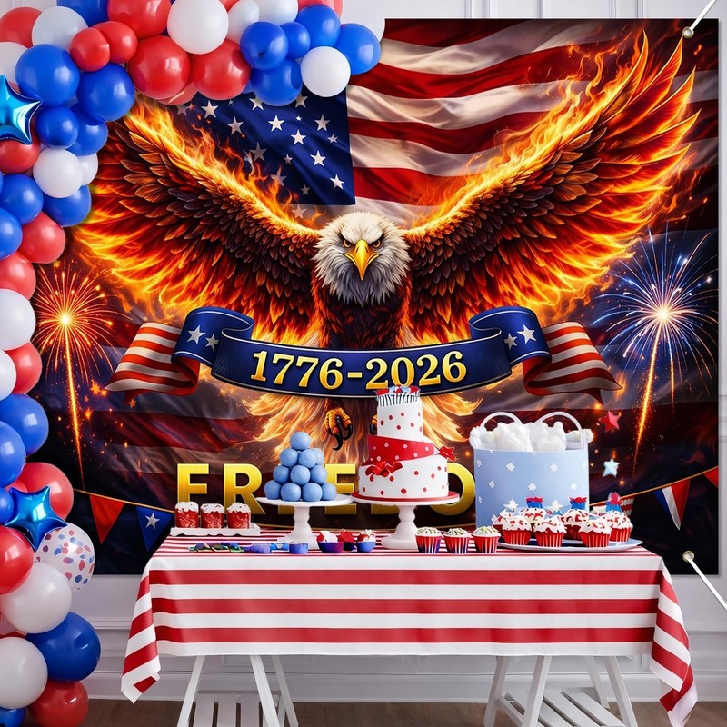 Independence Day Decorations Backdrop 4th of July Party Banner Firework Freedom. gallery