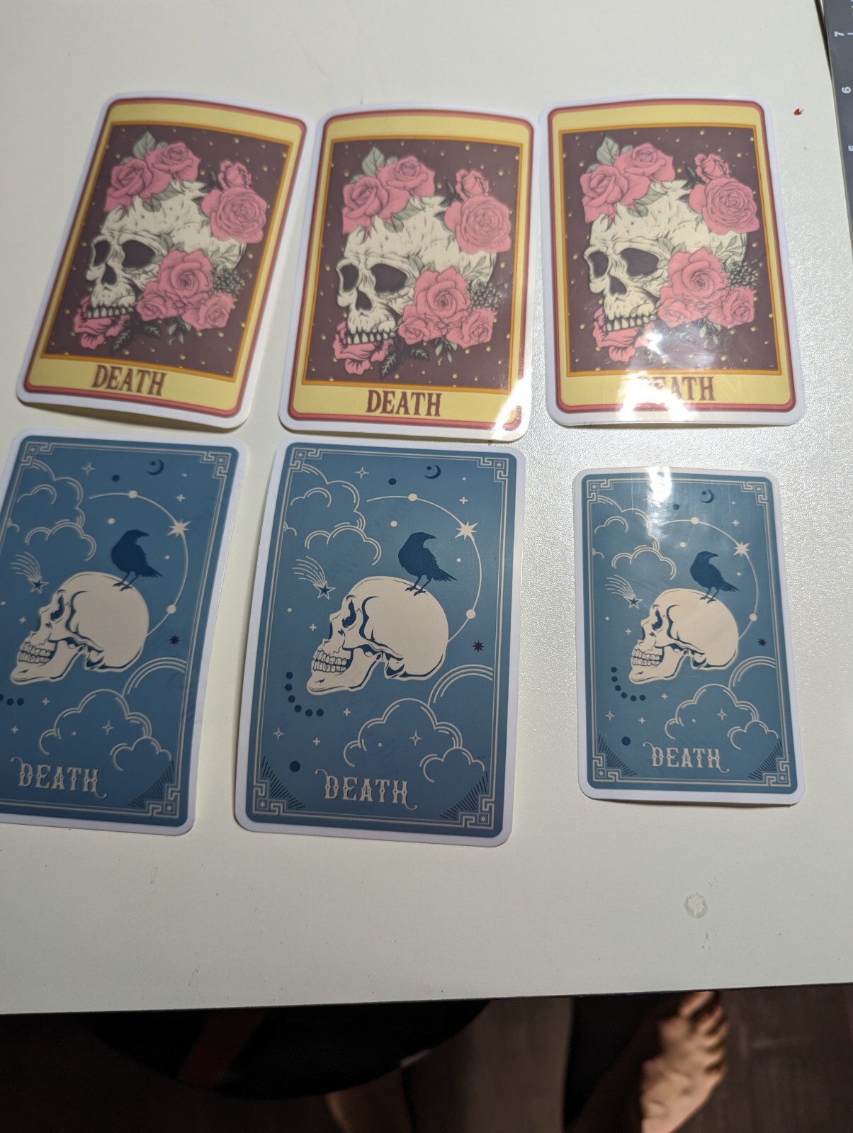 DEATH skull with roses flowers tarot 'card' die-cut printed vinyl sticker gallery