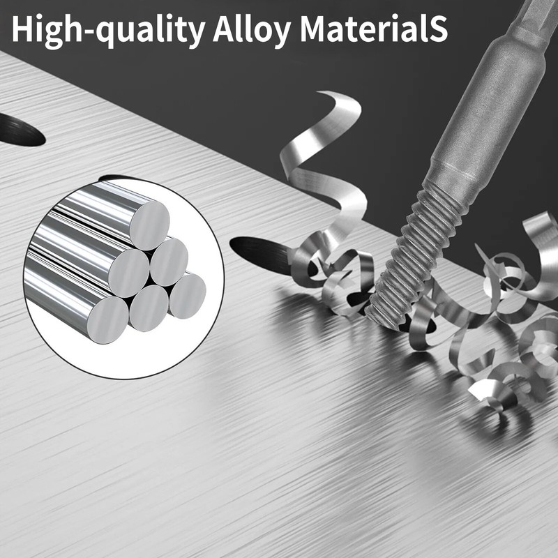 12PCS Stud Screw Extractor Remover 1/4 Inch Hex Shank Damaged Bolt Easy Out Sets gallery