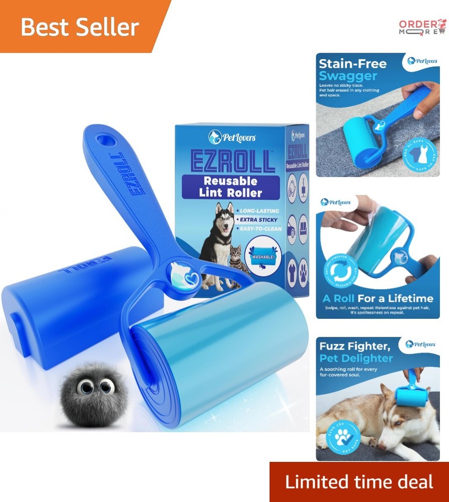 Reusable Lint Roller Polypropylene Multi-Surface Pet Hair Remover Washable Eco