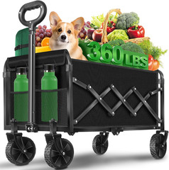 Collapsible Wagons Carts Foldable Wagon, Foldable Wagon Cart with Wheels, Foldin