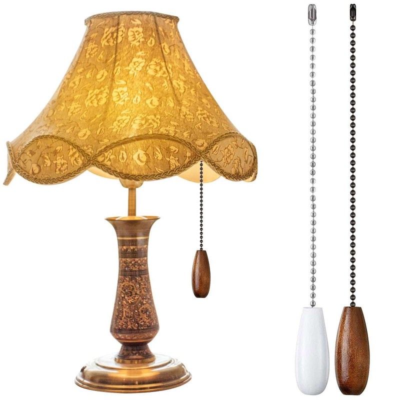 1/2/4PCS Ceiling Fan Pull Chain Extension Beaded Ball Wooden Pendant Light Lamp gallery