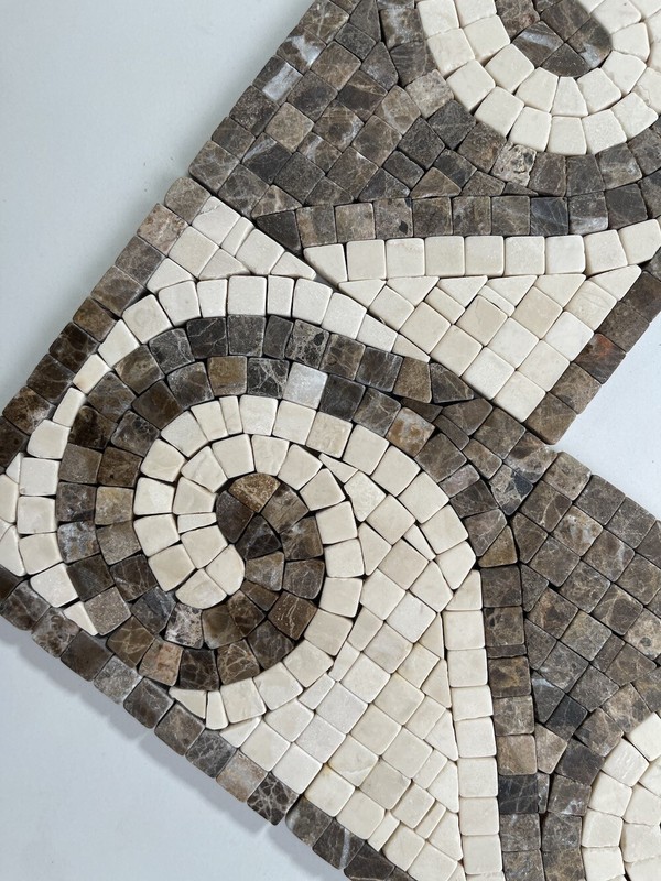 B4664T Marble Mosaic Border Listello Tile Surf Emperador 4.75x12 Tumbled gallery