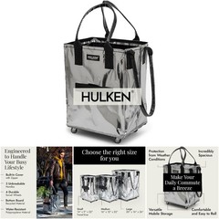 Medium Silver Reusable Grocery Bag On Wheels Zipper Closure Lightweight 66 Lb