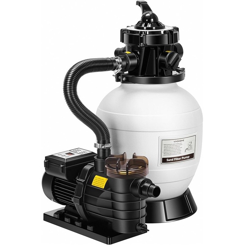 12 Inch Sand Filter Pump Multi Port Valve Pool Filtration System 24 Hour Timer gallery