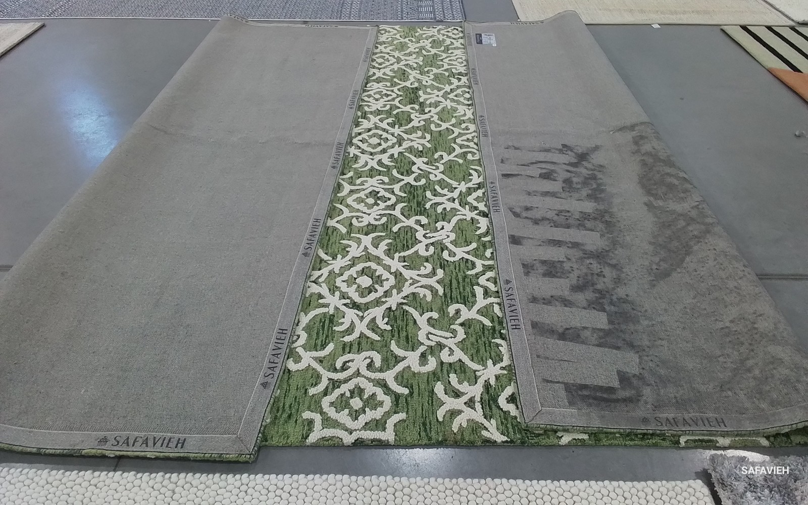 GREEN / IVORY 10'-0" x 14'-0" Back Stain Rug Reduced Price 1172798110 BLM104Y-10 gallery