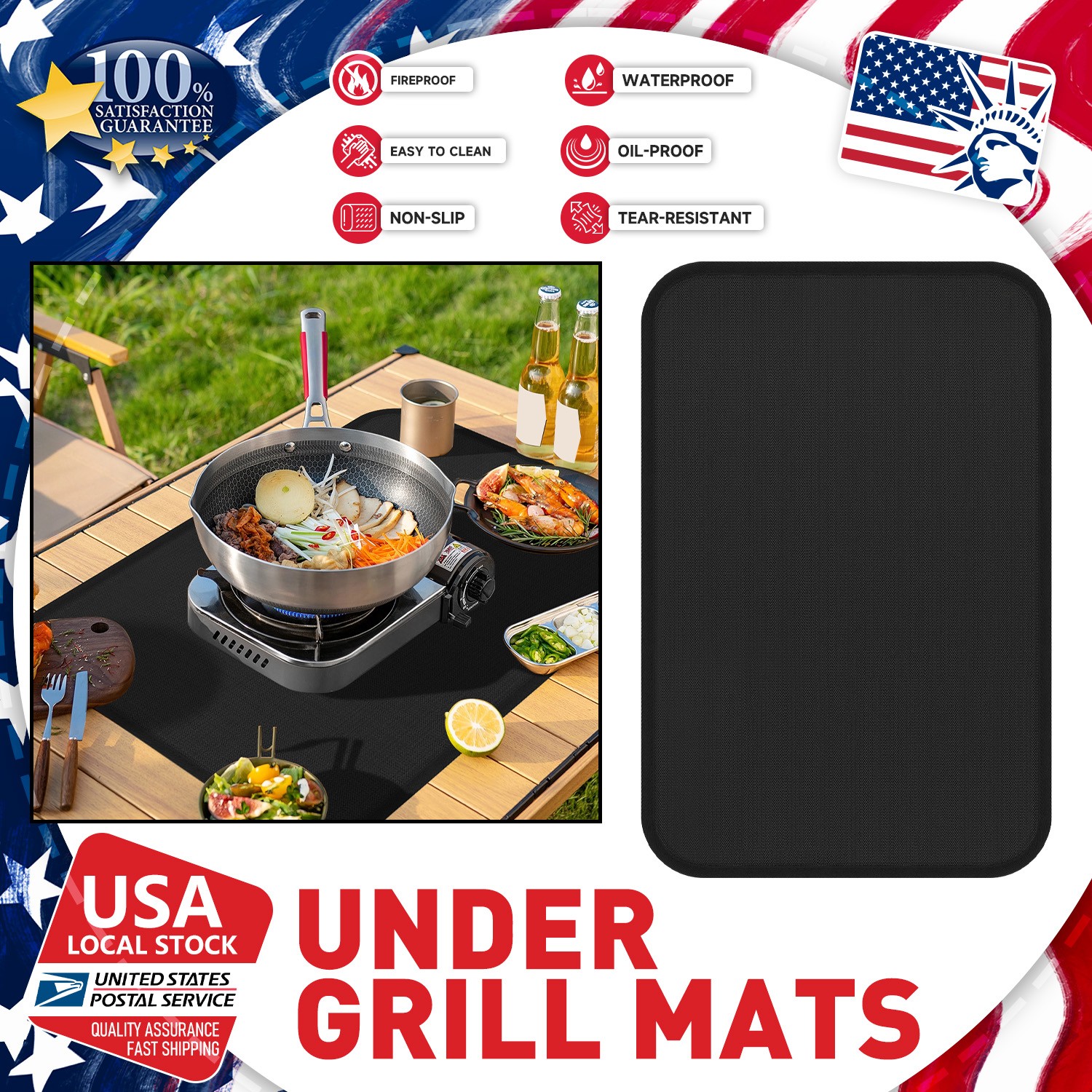 Silicone Heat Resistant Mat For Countertops Easy to Clean Reusable Grill Mats gallery