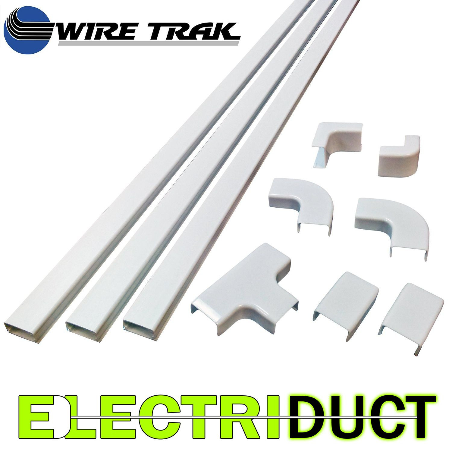 PVC Lachting Raceway Kit Cable Wire Cord Management - Black, Beige, White gallery