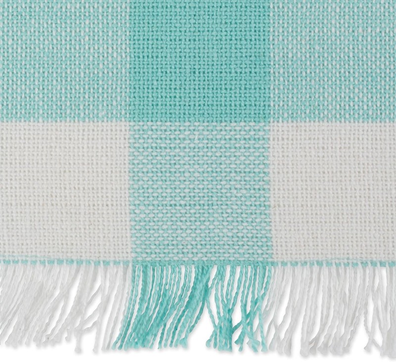 Heavyweight Aqua Table Runner with Rustic Fringe, 14x72 gallery