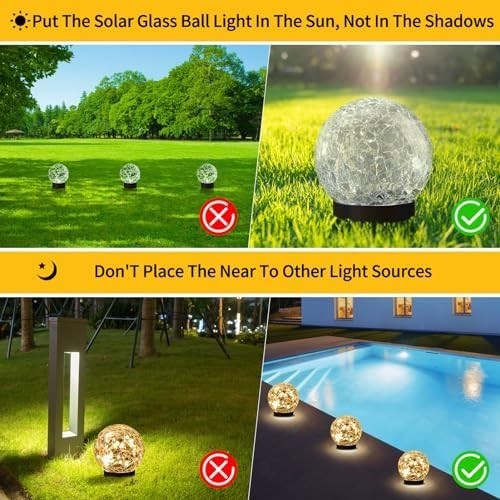 Solar Globe Lights Outdoor Waterproof Patio & Yard Lawn Backyard Decor gallery