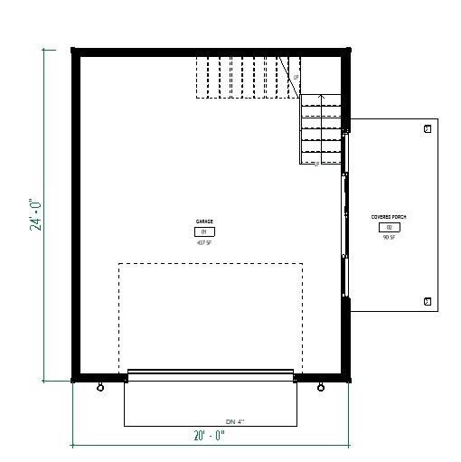 Modern Garage plans with Loft – 20'x24' Detached Garage Blueprint gallery