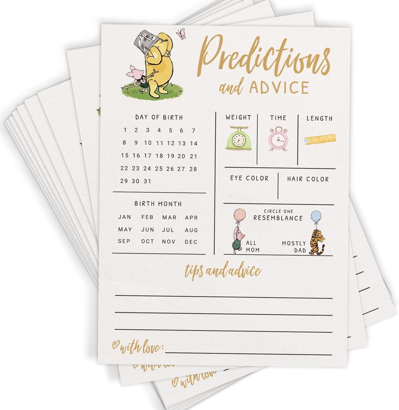 Baby Predictions & Cards – Classic Pooh Theme, Winnie Baby Shower Game for Gu... gallery