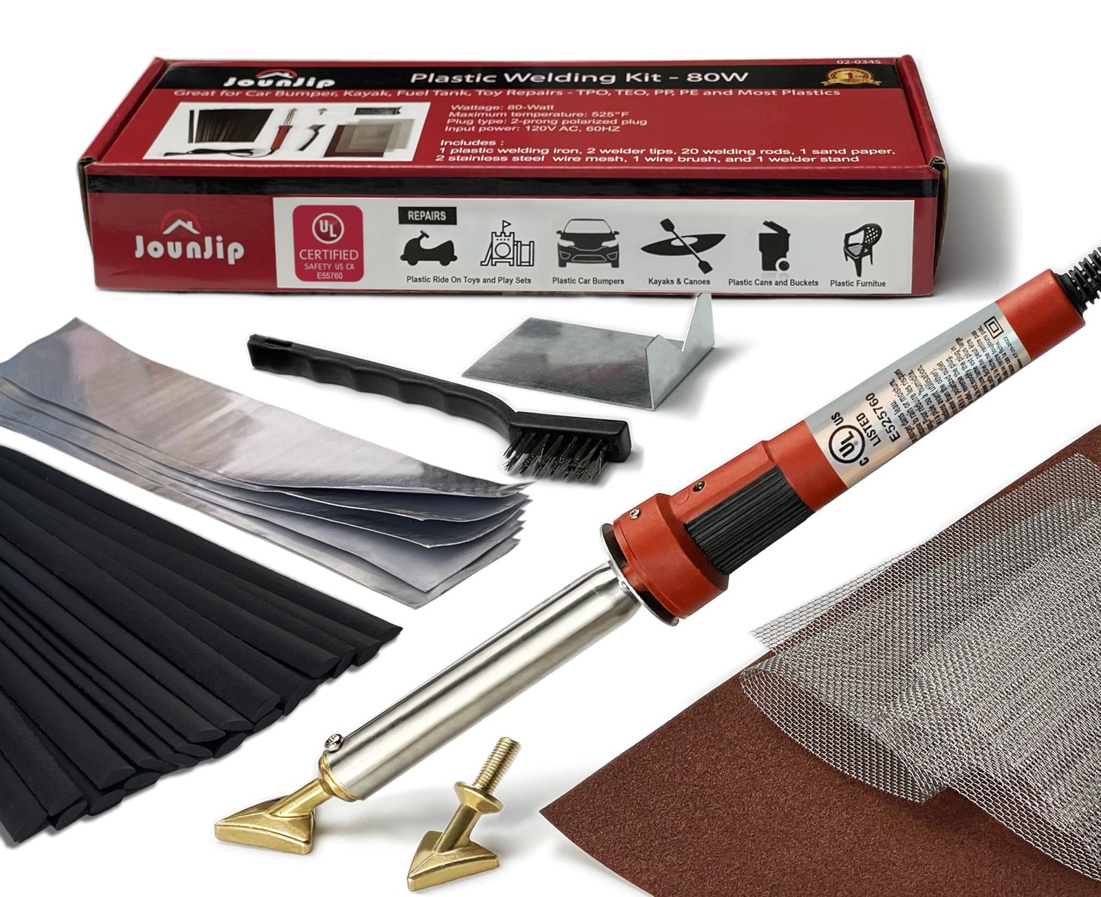 JOUNJIP Standard Plastic Welding Kit- UL Certified Welder 80W- Professional G gallery