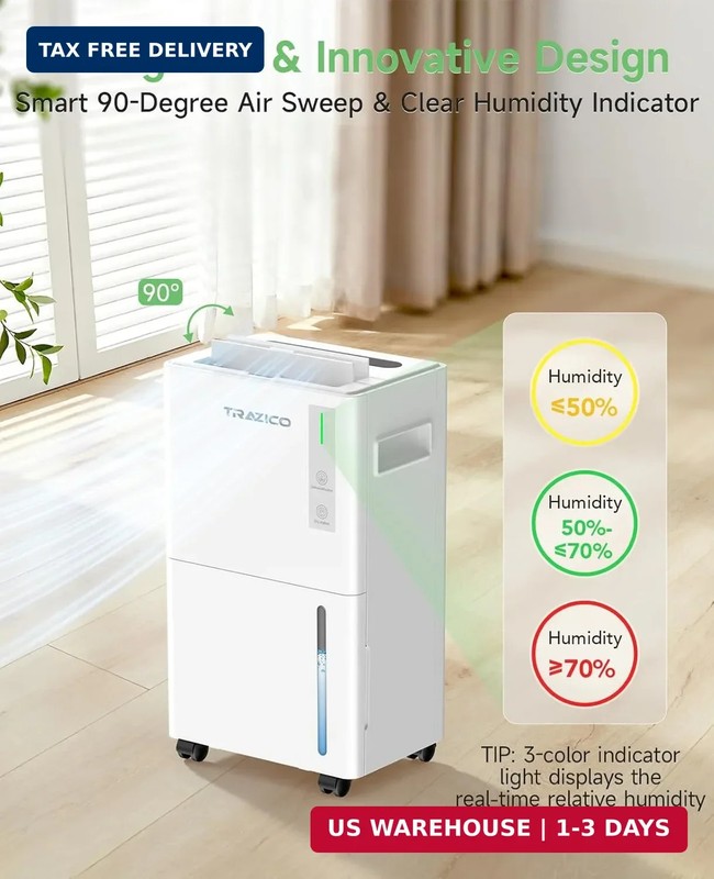 1500 Sq.ft Dehumidifier for Basement, Trazico Max 21 Pint/Day Dehumidifiers for gallery