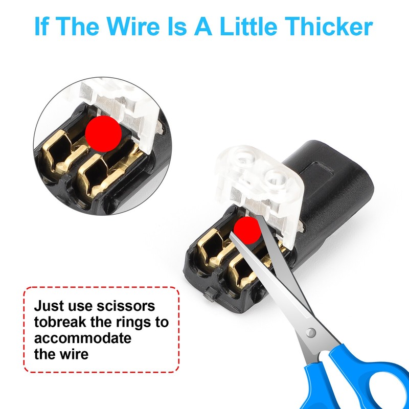 200pcs Double-Wire Plug-in Connector, Cable Clamp with Locking Buckle, AWG 18-22 gallery