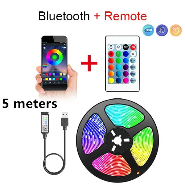 Bluetooth LED Strip Lights Smart SMD 5050 APP Remote Control Flexible Ribbon Dio gallery