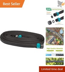 Flat Soaker Hose 1/2 inch 75 ft Fabric Drip Irrigation Heavy Duty Water Saving