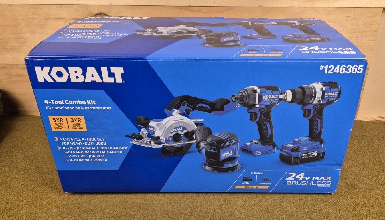 Kobalt 4 Tool Combo Kit 4-1/2" Compact Circular Saw Sander Drill Driver Impact gallery