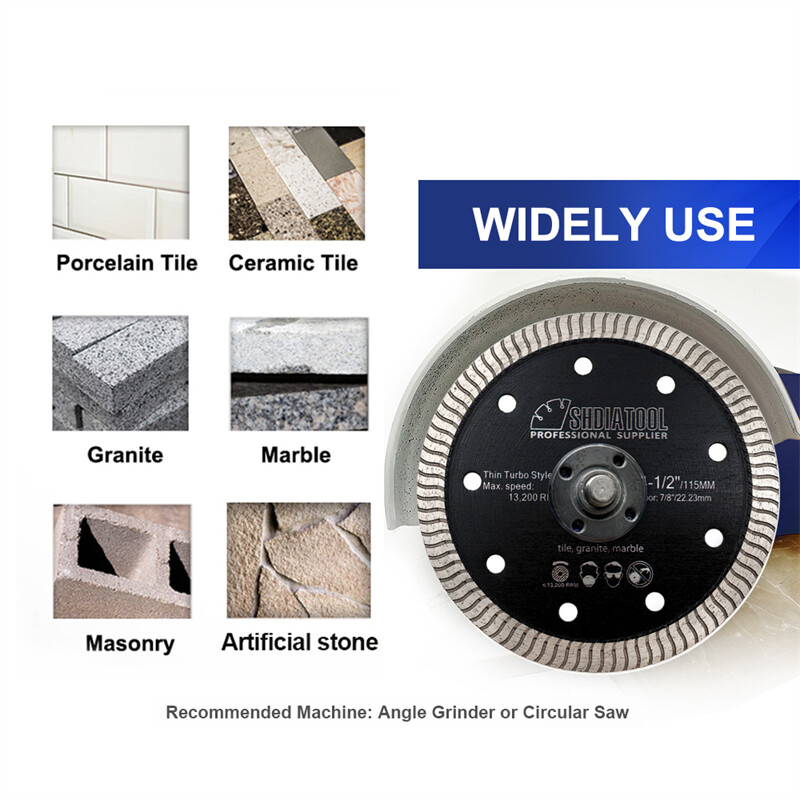SHDIATOOL Superthin Mesh Diamond Narrow Turbo Blade 4.5/5" Cutting Ceramic Tile gallery