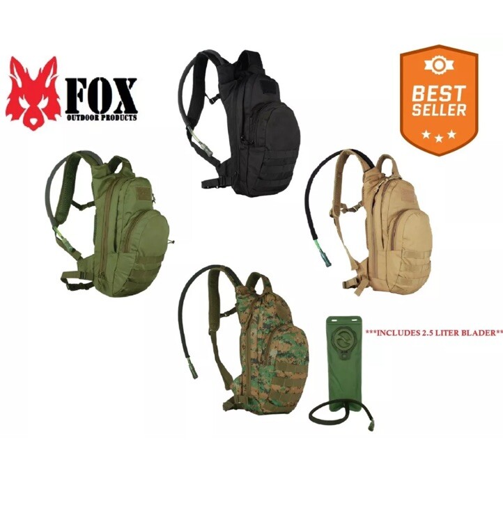 FOX OUTDOOR COMPACT MODULAR HYDRATION BACKPACK With 2.5L BLADDER COYOTE BROWN 3