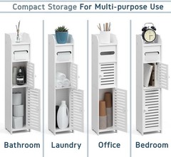 Small Bathroom Storage Cabinet for Small Spaces with Clear Knobs – A0275
