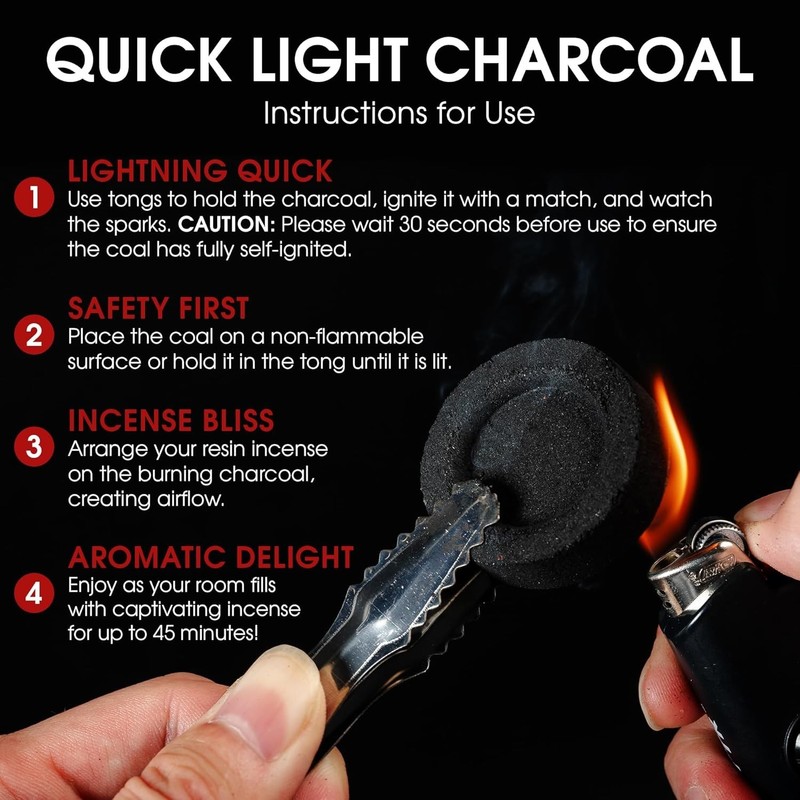 Sunlight Charcoal Tablets 33mm Quick Light Incense Burner Discs 100 Count gallery