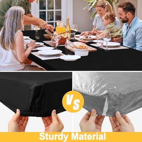 Rectangle Table Cloth, Waterproof Elastic Fitted 72" x 30" (Rectangular) Black gallery