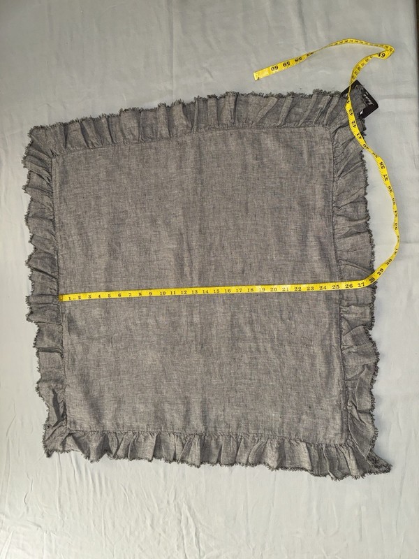 Maison de Vacances 4-Pack Boho Washed Linen Euro Pillow Cases Grey 65x65cm NWT gallery