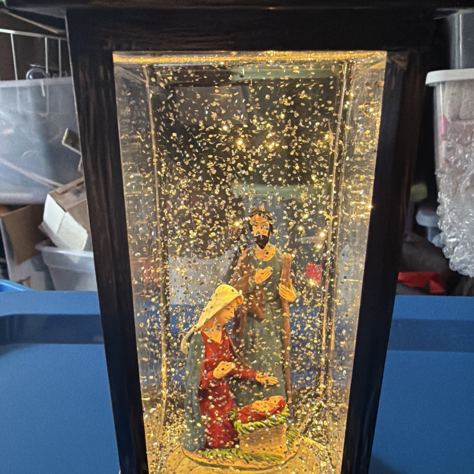 ELDNACELE NATIVITY Scene Snow Lantern Musical Glitter Water Lighted USB Cable gallery