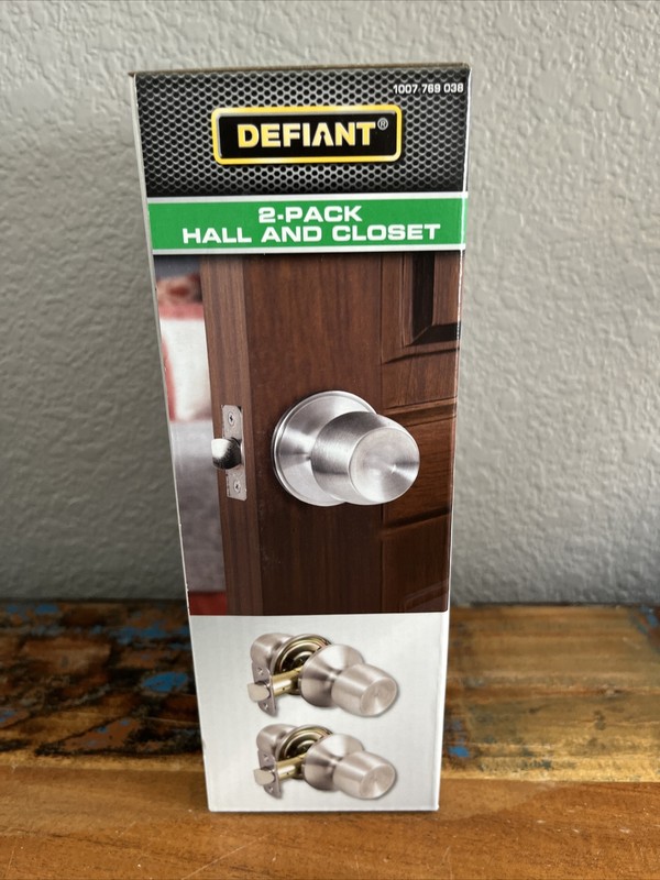 Defiant 2-Pack Hall And Closet Brandywine Knob Set Stainless Steel Finish gallery