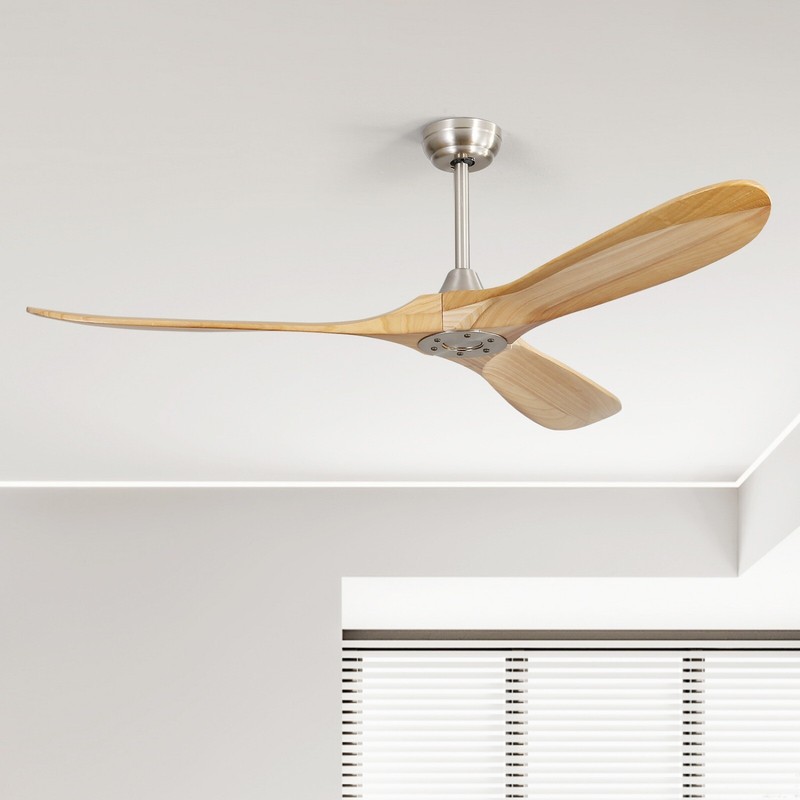 No Light+60in+Nickel,Ceiling Fan,3 Solid Wood Blades and Remote Control,6 Speeds gallery