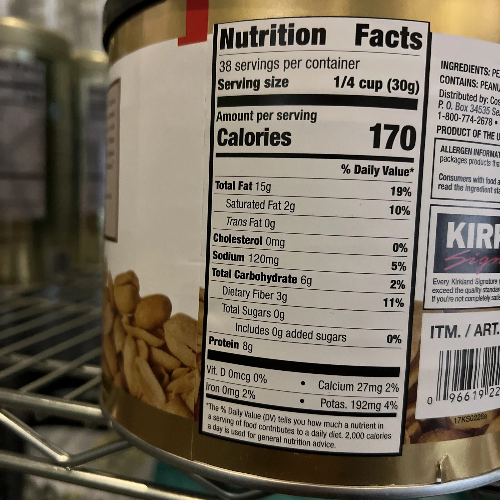 New Kirkland Extra-Large Peanuts - Virginia Roasted, Salted Nuts, USA 2.5 pounds gallery